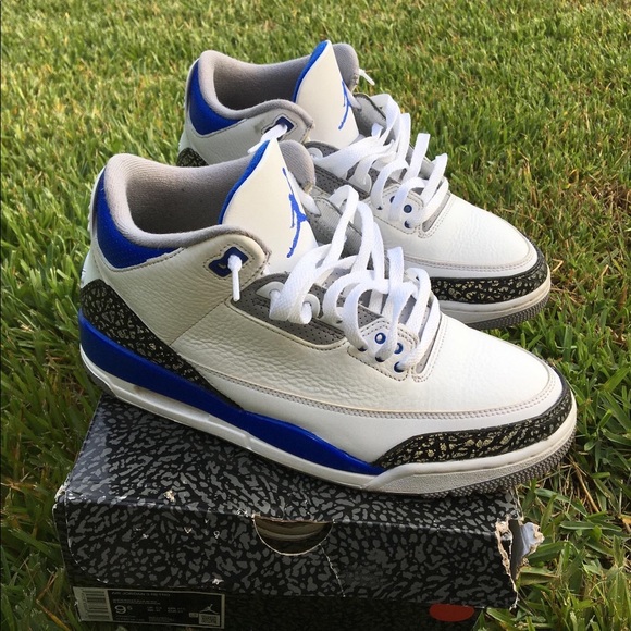 Jordan 3 blue racer size 9.5 - Picture 5 of 9